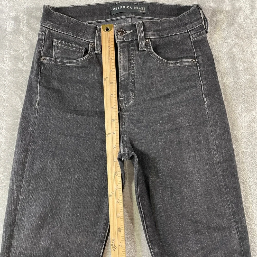 Veronica Beard Jeans Carly Kick Flare Womens 27 Black Raw Hem High Rise Washed - Picture 5 of 12